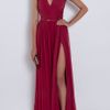 Elie Saab Chiffon Beaded Cap Sleeve Gown in Red (cherry) - Lyst
