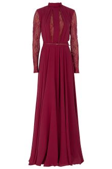 Elie Saab Lace Insert Long Sleeved Gown - Lyst