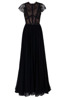 Elie Saab Cap Sleeve Lace Body Gown - Lyst
