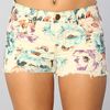 Free People The Printed Denim Floral Cut Offs in Floral (denim) - Lyst