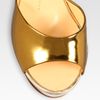 Giuseppe Zanotti Metallic Patent Leather Curved Wedge Sandals in Gold - Lyst