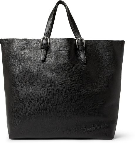 Gucci Full Grain Leather Tote Bag in Black for Men - Lyst