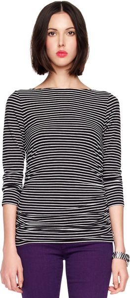 Michael Kors Striped Top in Black - Lyst