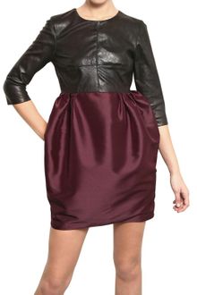 Amaya Arzuaga Nappa Leather Taffeta Dress - Lyst