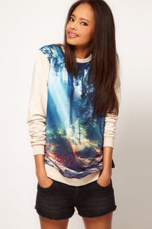 ASOS Collection Asos Woodland Woven Front Sweat - Lyst