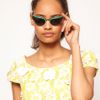 Asos Color Highbrow Rimless Cat Eye Sunglasses in Green - Lyst