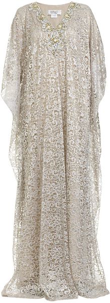 white and silver kaftan