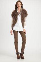 Brunello Cucinelli Faux Fur Cashmere Gilet