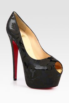 Christian Louboutin Highness Arabesque Motif Patent Leather Platform Pumps - Lyst