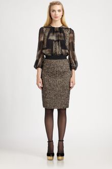 Giambattista Valli Silk Animal Print Blouse - Lyst