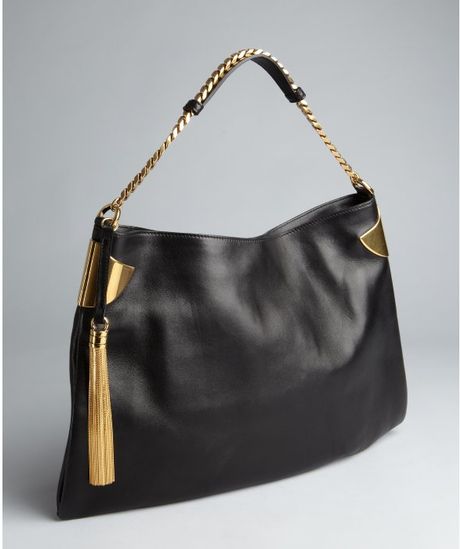 Gucci Leather Chain Strap Shoulder Bag in Black | Lyst