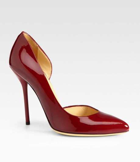 Gucci Noah Patent Leather Dorsay Pumps in Red (scarlet) - Lyst