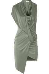 Helmut Lang Shale Draped Satinjersey Dress