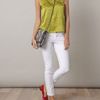 Paige Skyline Skinny Jeans in White - Lyst