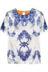 Preen Rosemary Printed Silksatin Top