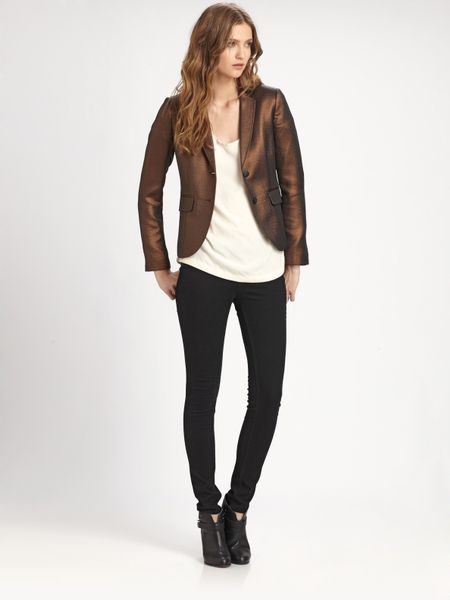 Rag & Bone Metallic Bailey Jacket in Brown (copper) - Lyst