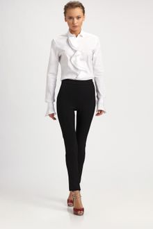 Valentino Poplin Ruffle Blouse - Lyst