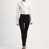 Valentino Poplin Ruffle Blouse in White (black) - Lyst