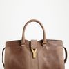Yves Saint Laurent Cabas Chyc Medium Genuine Tejus Leather Satchel in Beige (dove beige) - Lyst