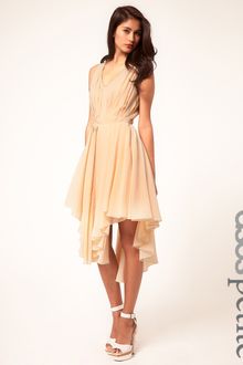 ASOS Collection Asos Petite Chiffon Dress with Gathered Skirt and Cut Out Back - Lyst