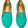 Avec Moderation Mare Calf Hair Dress Slippers in Green - Lyst