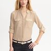 Banana Republic Heritage Cotton Silk Military Shirt in Beige (sea fan) - Lyst