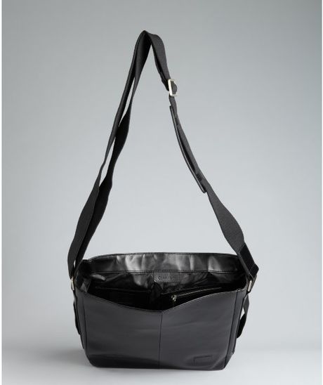 calvin klein black leather bag