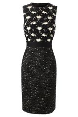 Giambattista Valli Macramé Lace and Boucle Wool Pencil Dress