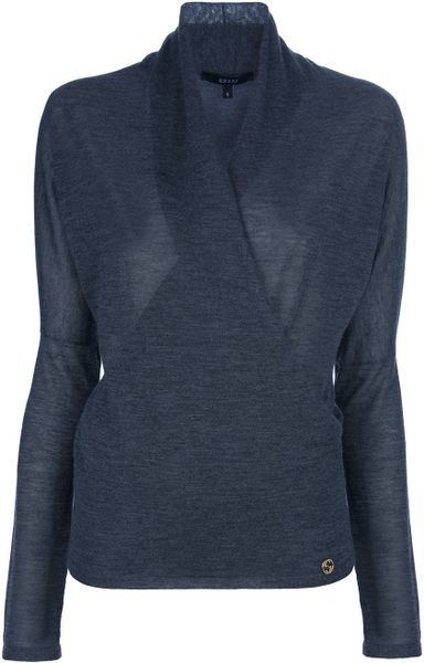 Gucci Shawl Collar Sweater in Blue (grey) - Lyst