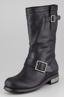 Jimmy Choo Crystaldetailed Biker Boot - Lyst