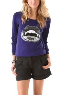 Markus Lupfer Vampire Lip Sequin Sweater - Lyst