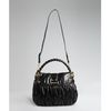 Miu Miu Black Quilted Calfskin Matelasse Flap Hobo in Black - Lyst