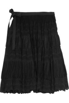 RED Valentino Ruched Tulle and Lace Skirt - Lyst