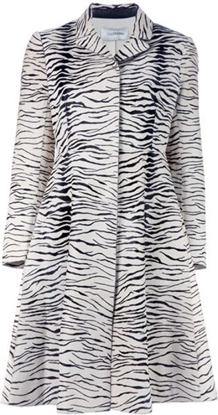 Valentino Zebra Print Coat in Animal (zebra) - Lyst