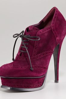 Yves Saint Laurent Tribute Lace-Up Suede Bootie  - Lyst