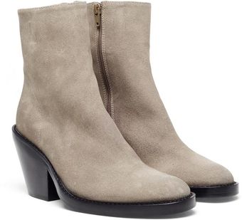 Ann Demeulemeester Suede Ankle Boots with Cuban Heels - Lyst