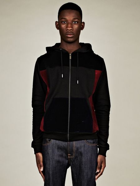 Christopher Kane Christopher Kane Mens Flock Panel Hooded Top in Black for Men - Lyst