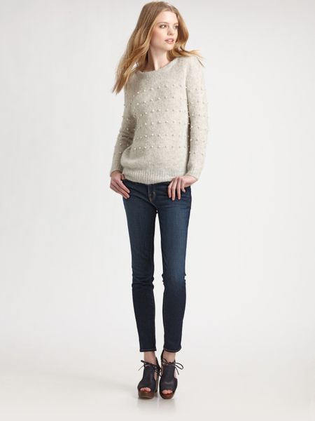 Girl. By Band Of Outsiders Boatneck Pullover in Gray (grey) - Lyst