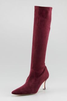 Manolo Blahnik Pascalare Tall Stretch Suede Boot - Lyst