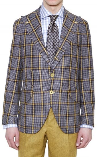 Manuel Vanni Checked Wool Jacket - Lyst
