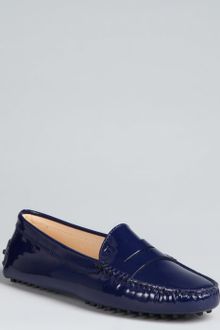 Tod's Electric Blue Patent Leather Penny Loafers - Lyst