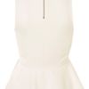 Topshop Embellished Collar Peplum Top in White (ivory) - Lyst