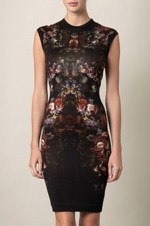 Alexander McQueen Engineered Knit Floralprint Dress - Lyst