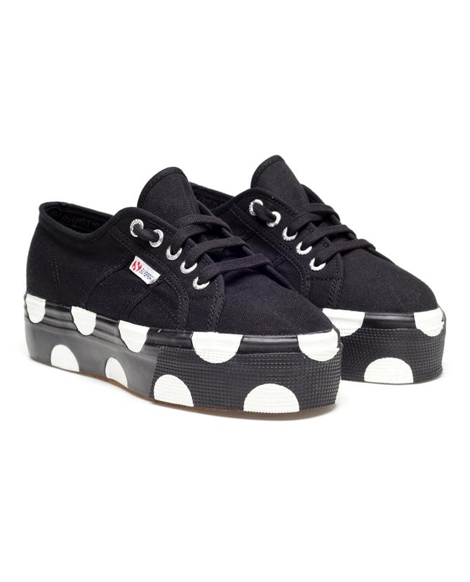 black and white superga platform