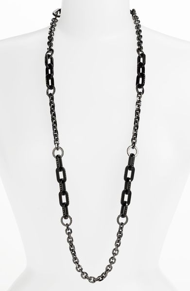 Marc By Marc Jacobs Luna Moth Long Pavé Link Necklace in Black (black multi/ hematite) - Lyst