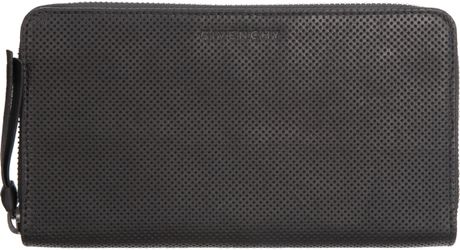 Givenchy Perforated Zip Around Wallet in Black for Men - Lyst