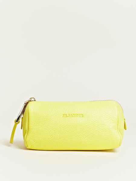 Jil Sander Jil Sander Womens Grain Leather Beauty Case in Yellow - Lyst