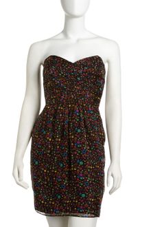 Shoshanna Strapless Dotprint Dress - Lyst