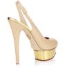Charlotte Olympia Dolly Leather Slingback in Beige (nude) - Lyst