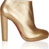 Christian Louboutin Rock Amp Gold 120 Metallic Leather Ankle Boots in Gold - Lyst